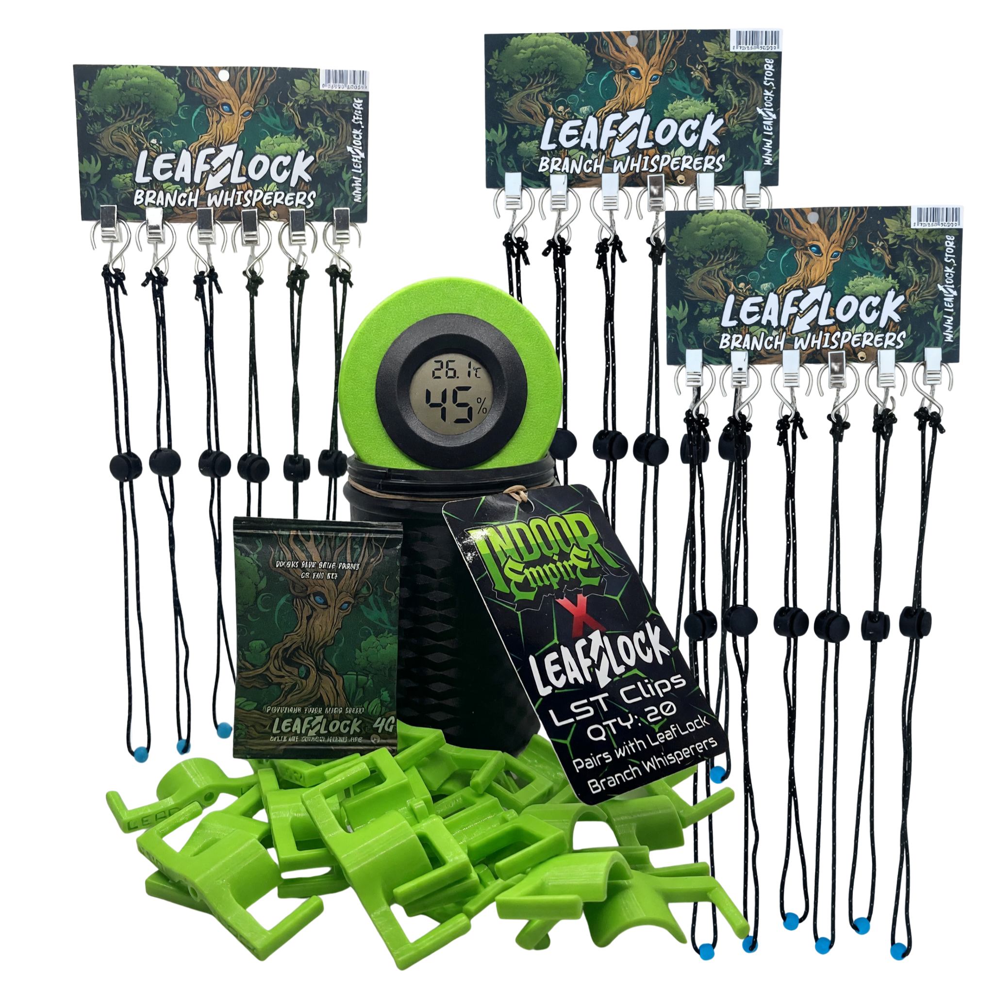 Complete Canopy Control System with 20 LST clips, 18 Branch Whisperers, jar, hygrometer and humidity pack